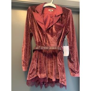 Maroon collared romper